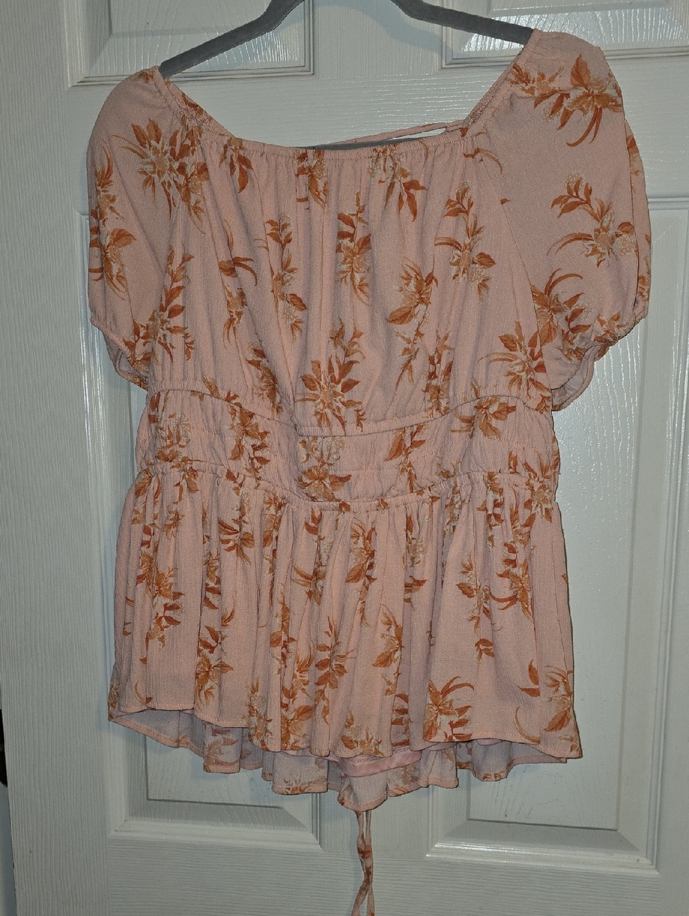 torrid Pink Floral Off-Shoulder Peplum Top